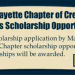 Lafayette Chapter of Credit Unions Scholarship Opportunity! Complete scholarship application by March 31, 2023, for the Lafayette Chapter scholarship opportunity! Three $1,000 scholarships will be awarded. Learn more!